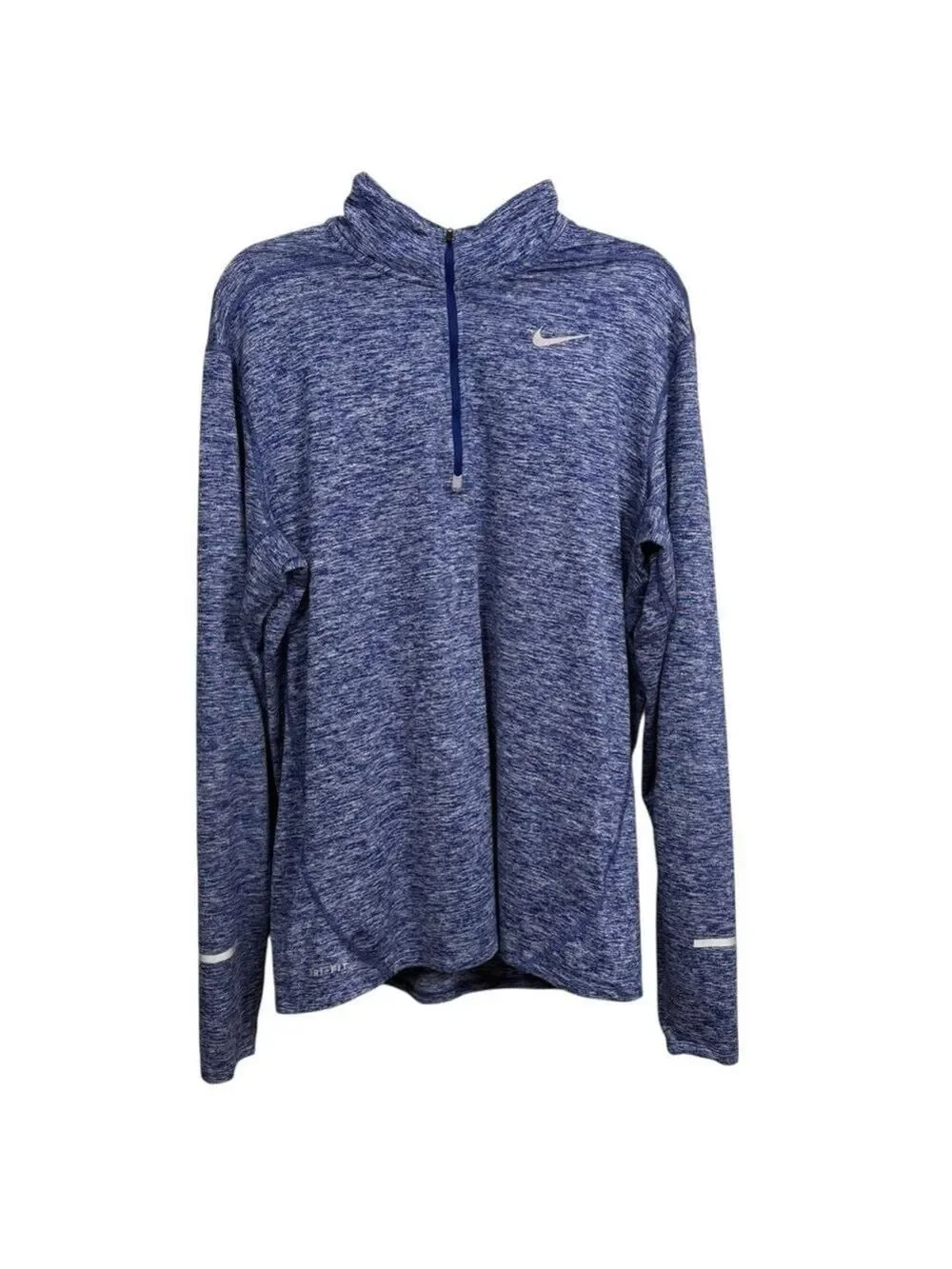 Nike Dri-Fit Blue Quarter Zip Long Sleeve Pullover Men's Large